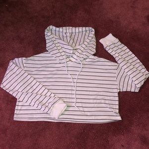 Striped cropped hoodie